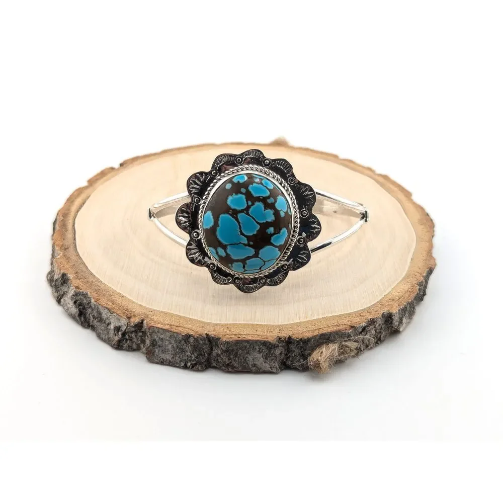 Navajo Pilot Mountain Turquoise Handcrafted Jewelry Sz.‎ 6.75in**